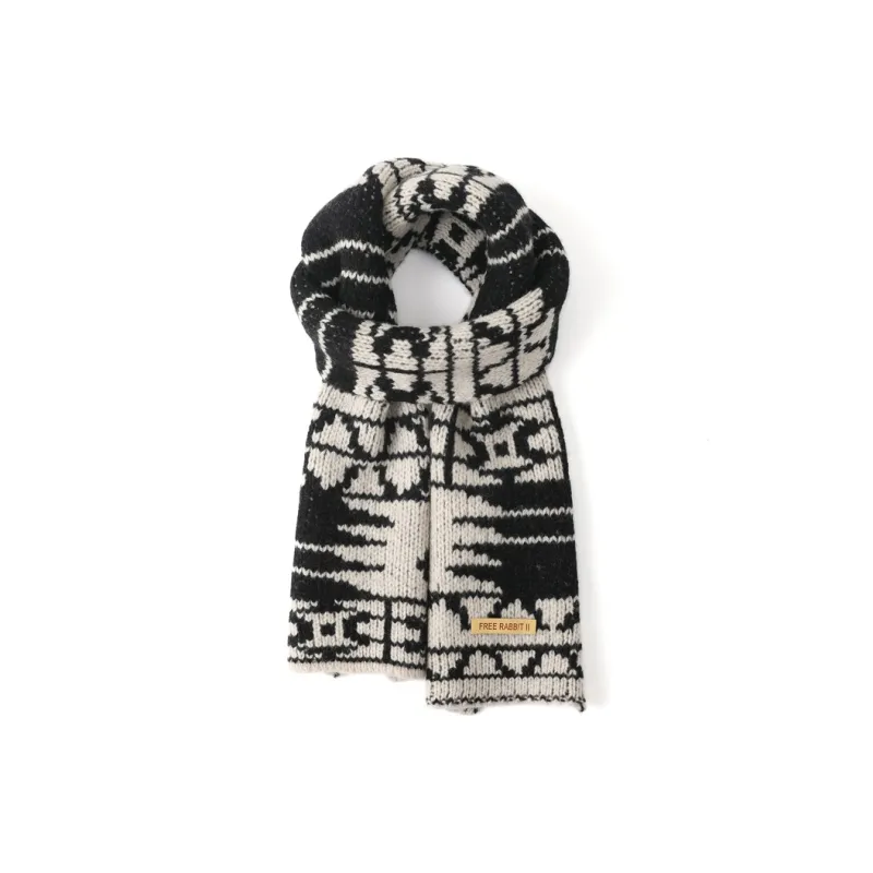 FREE RABBITⅡ Wool Knit Scarves Unisex-2