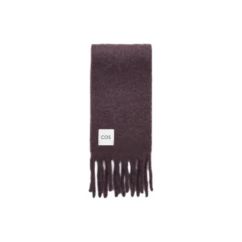COS Mohair Knit Scarves Women's Burgundy