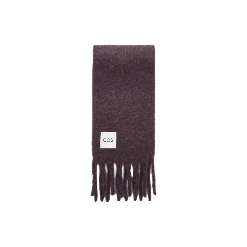 COS Mohair Knit Scarves Women's Burgundy-0