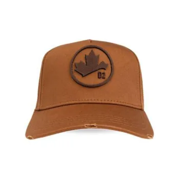 DSQUARED2 Maple Leaf Appliqué Distressed Baseball Cap