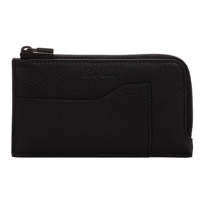 Loro Piana Leather Card Holder Men's Black-0
