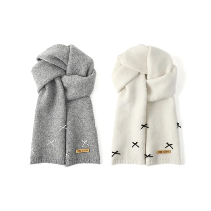 FREE RABBITⅡ Fall And Winter Cute Versatile Warm Knitted Fabric Scarf Women's-17