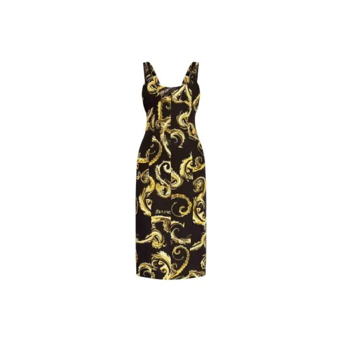 VERSACE JEANS Pattern-Print Sleeveless Midi Dress