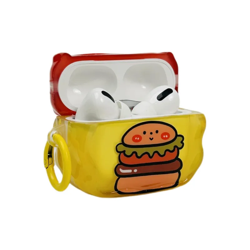 Sopi Compatible With Apple AirPods 4/2/3/4th Generation/AirPods Pro/Pro 2nd Generation TPU Yellow Bun Headphone Cases-1