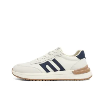 BELLE Slip Resistant Abrasion Resistant Shock Absorbers Low Top Casual Shoes Men's Beige Blue
