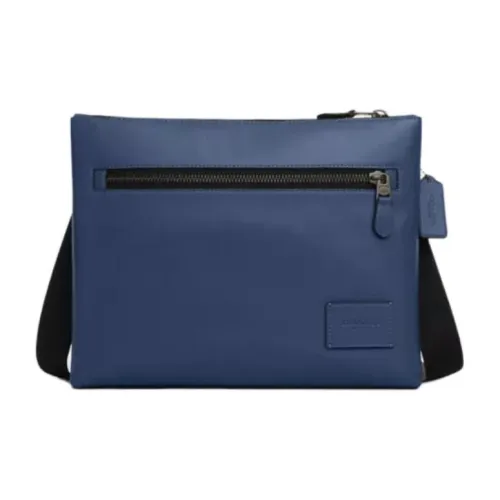 COACH Carrier Smooth Calf Leather Shoulder Bag Crossbody Bag Large Size Men's Dark Blue