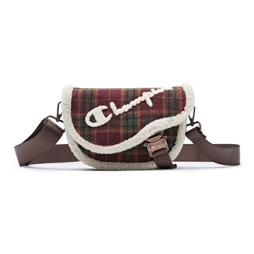 Champion Fabric Shoulder Bag Regular Unisex Night Brown Red With Light Bone