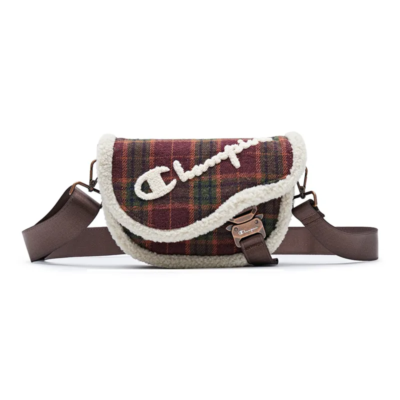 Champion Fabric Shoulder Bag Regular Unisex Night Umber Red With Light Bone-0