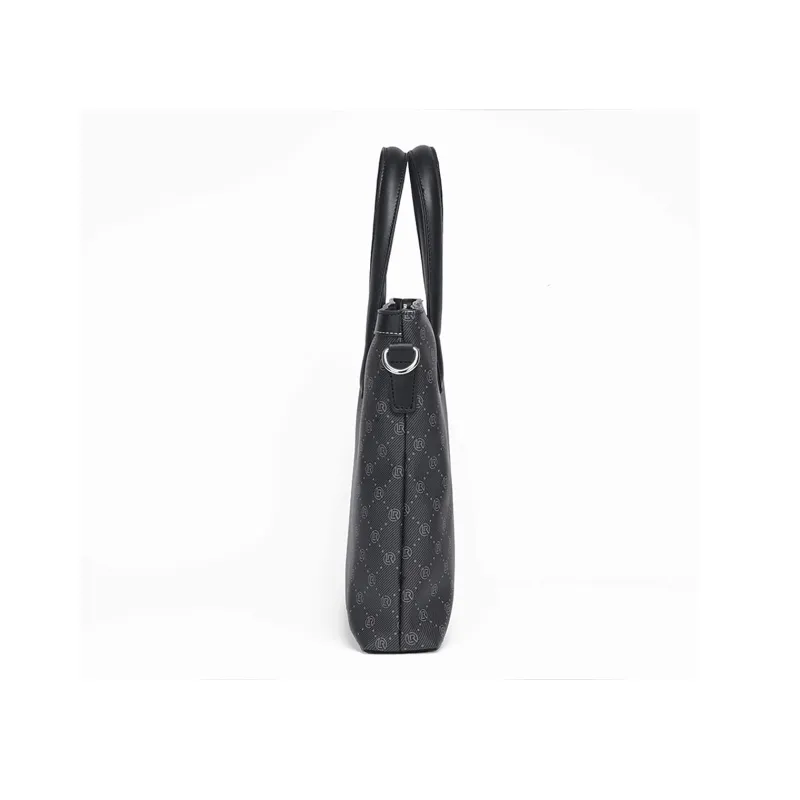 Old Man's Head PVC Handbags Briefcases Regular Unisex Dark Gray-2