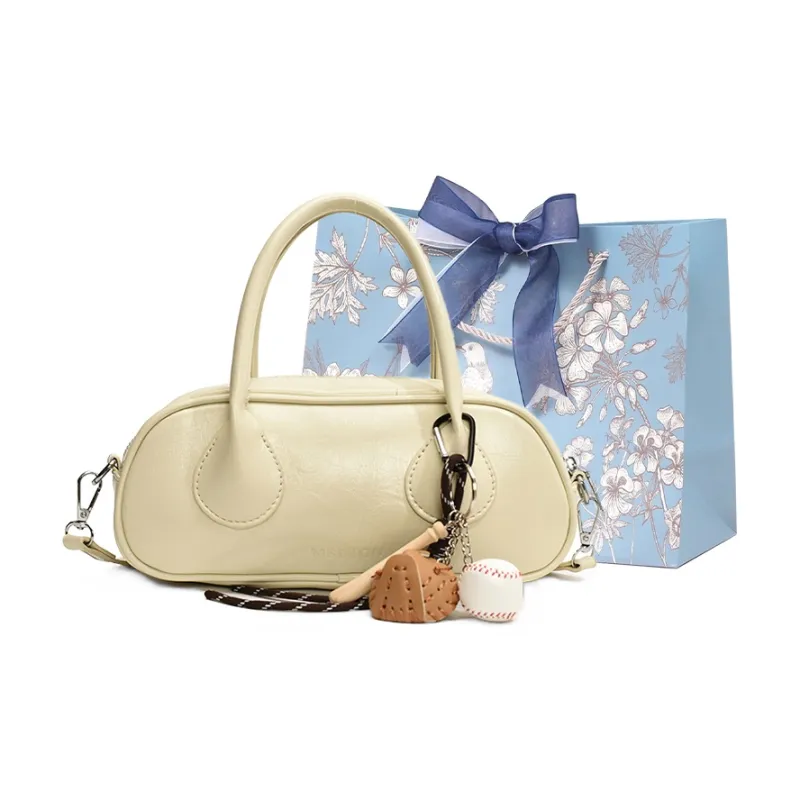 REDOO PU One Shoulder Handbags Women's White Black/Burgundy/Light Brown-6