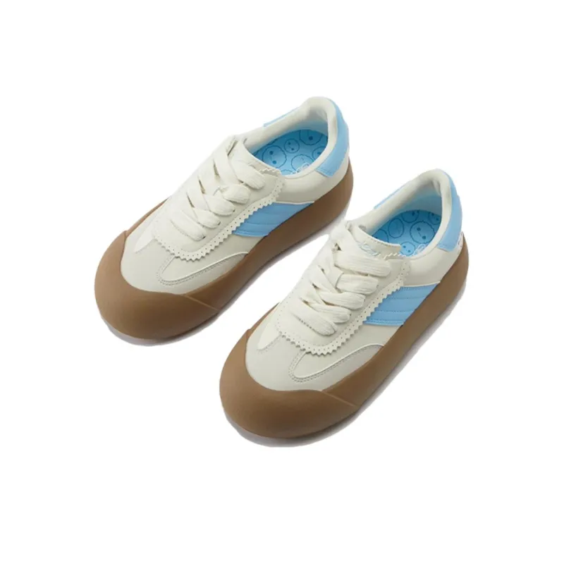 GOOD BAI GOODEES Series Slip Resistant Low Top Skateboard Shoes Unisex Ecru Sky Blue-2