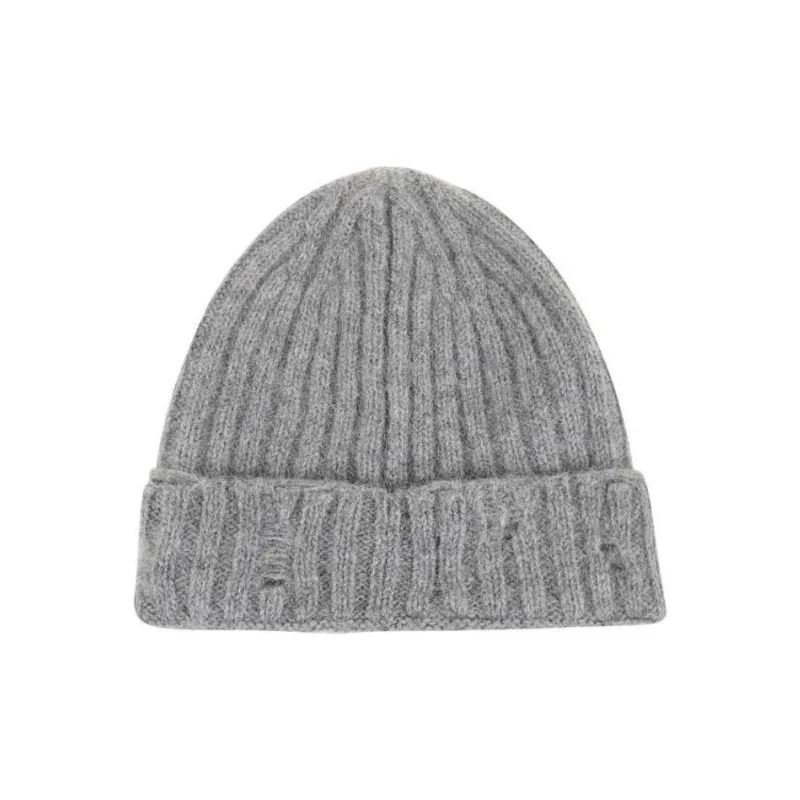 Stella McCartney Distressed Ribbed Knit Beanie-1