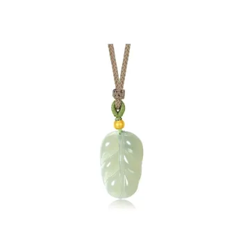 KING TAI SANG Necklaces Pale Greenish White Jade Unisex
