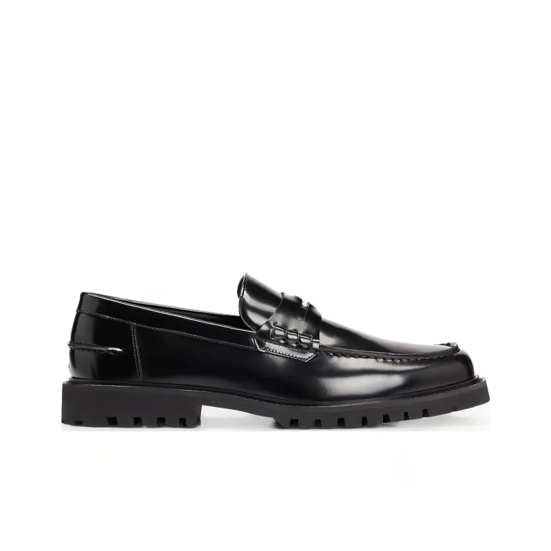 BOSS Logo-plaque Leather Loafers-1