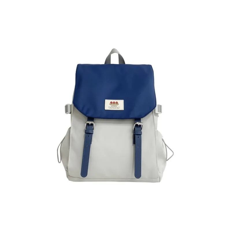 NX DOUGHNUT Composite Cloth Backpack Unisex White & Khaki/Gray & Blue/Black-3