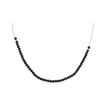 Numbering 925 Sterling Silver Rhodium Onyx Necklaces Men's Black
