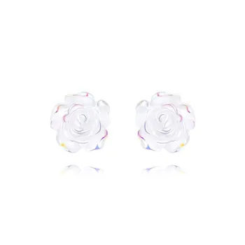 Muyan Alloy Iridescent Camellia Stud Earrings Women's