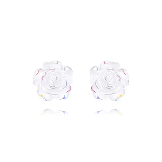 Muyan Alloy Iridescent Camellia Stud Earrings Women's-0