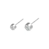 925 Sterling Silver Stud Earrings[4mm+6mm]1 Pair Eh-2077.ebE