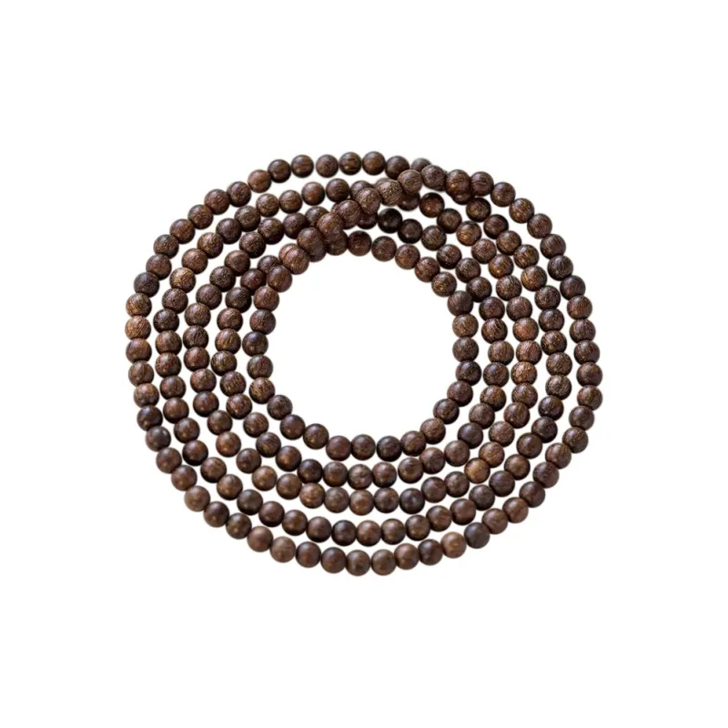 FANGYUANXIAOFU Golden Sandalwood Time Brings Fortune, Single Wrap Beaded Bracelet Unisex-6