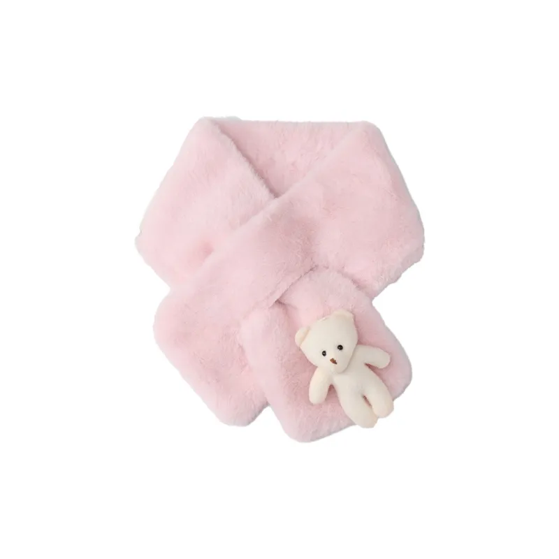 JKEM Faux Rabbit Fur Knit Scarves Women's-0