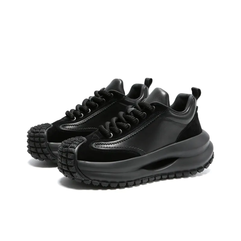 Kemaron Wear Resistant Slip Resistant Low Top Chunky Sneakers Men's Black-10