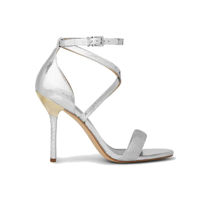 MICHAEL KORS Astrid Strap Sandals Women's Silver-1