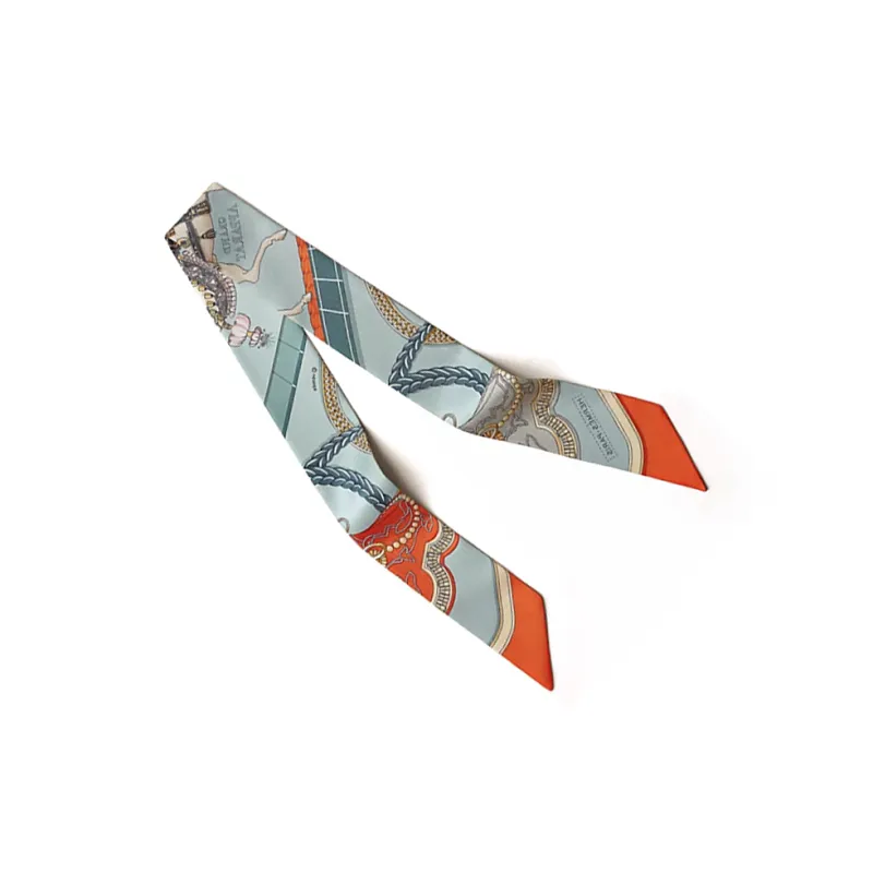 HERMES Silk Silk Scarves Women's Blue-2