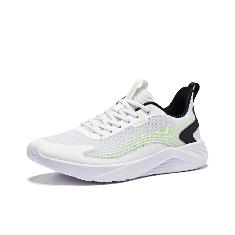 Erke Cushioning And Breathable Low Top Running Shoes Men's Erke White Apple Green-2