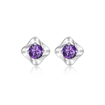 SEVEN COOK Amethyst Stud Earrings Women's