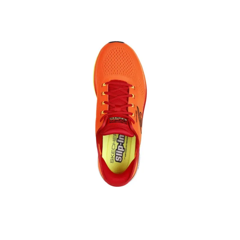 Skechers Slip Ins Anti Slip Wear Resistant Low Top Casual Running Shoes Men's Orange Red White-3