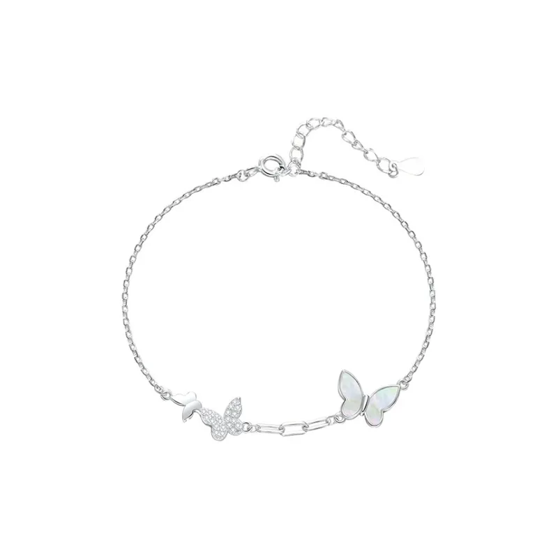 KING OF BLING 925 Silver, Mother Of Pearl, Cubic Zirconia Bracelets Women's Year Of The Snake Good Luck-0
