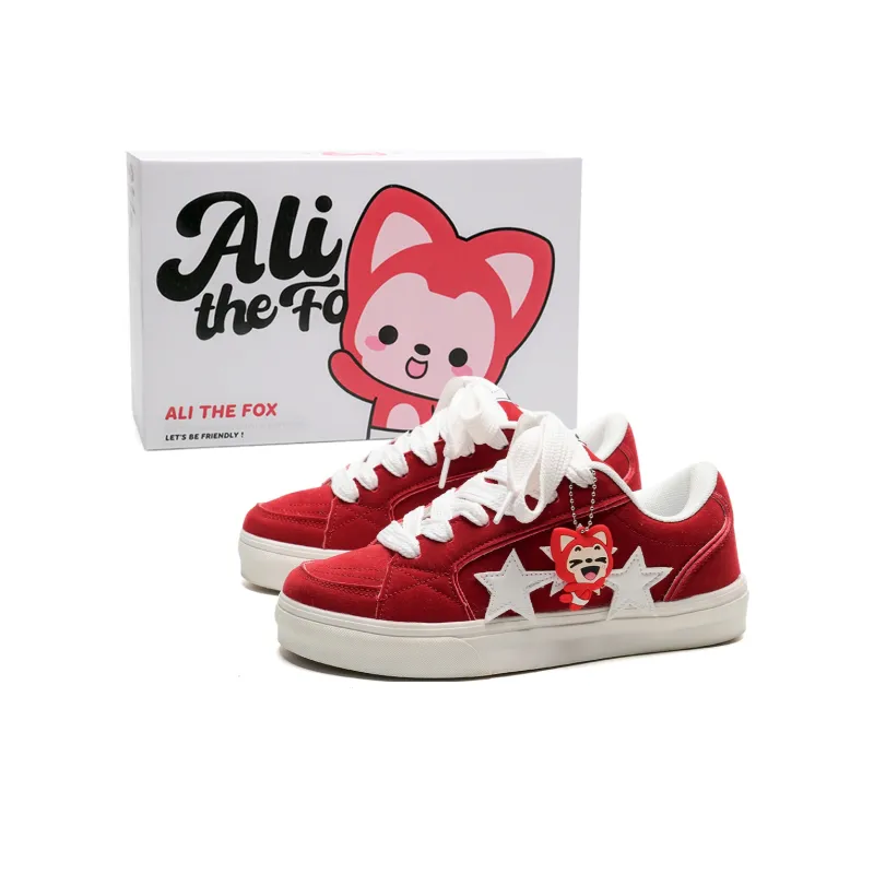 ALI THE FOX Anti Slip Wear Resistant Lightweight Breathable Low Top Skateboard Shoes Unisex-6