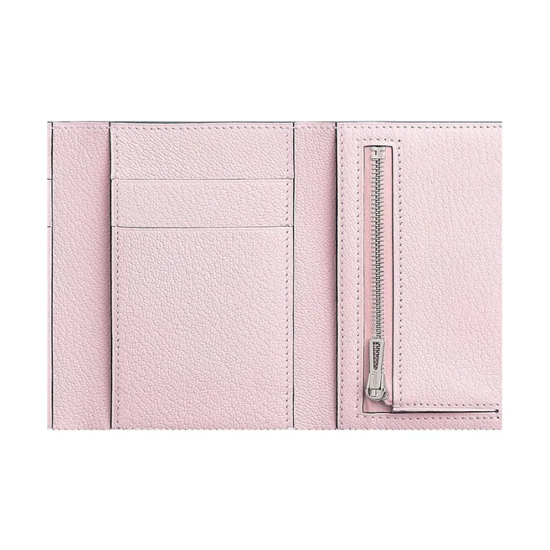 HERMES Bearn Mysore Goat Skin Wallet Women's M7Rose Darling Love Pink-6