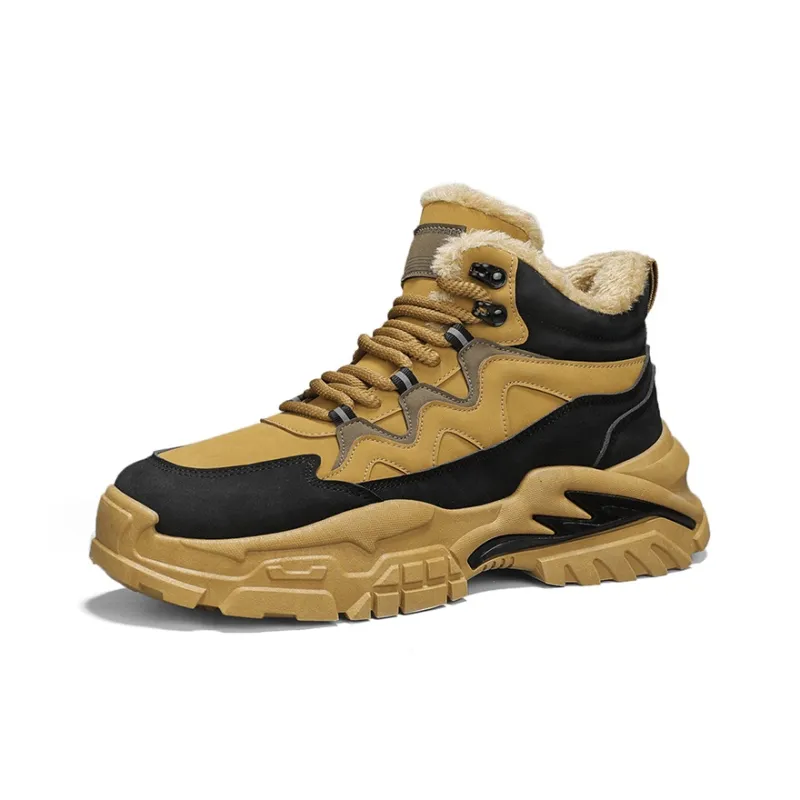 DM Work Boots Men High Top Khaki/Camel-1
