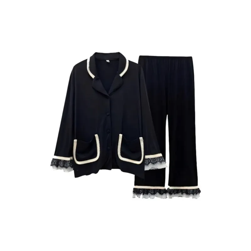 OEING Pajama Set Women's Gift Box Set Black-0