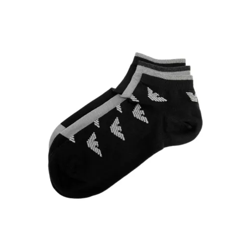 EMPORIO ARMANI SS24 Ankle Socks Men's 3 Pack Black Gray