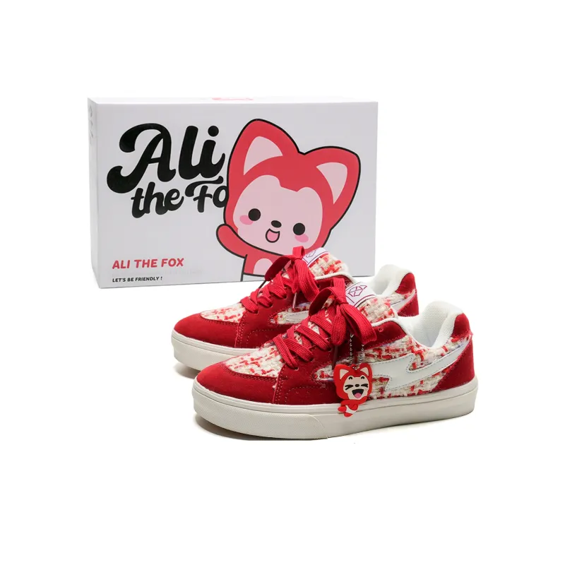 ALI THE FOX Slip Resistant, Abrasion Resistant, Lightweight, Breathable Low Top Skateboard Shoes Unisex-6