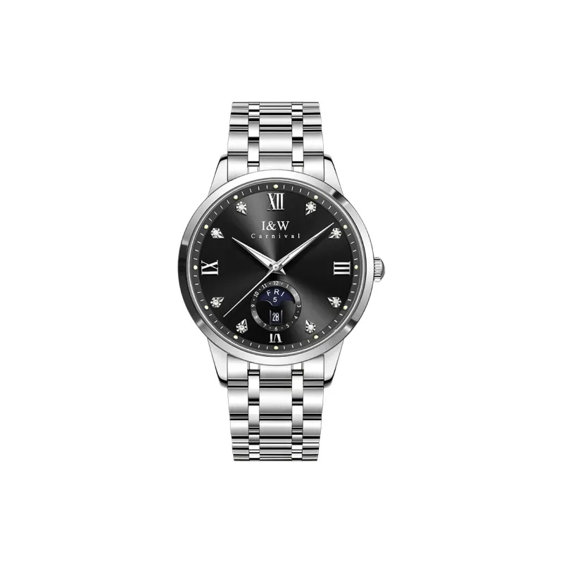 I&W CARNIVAL HWGUOJI Automatic Mechanical Movement Stainless Steel Strap Watch Men's Watches White Dial-21