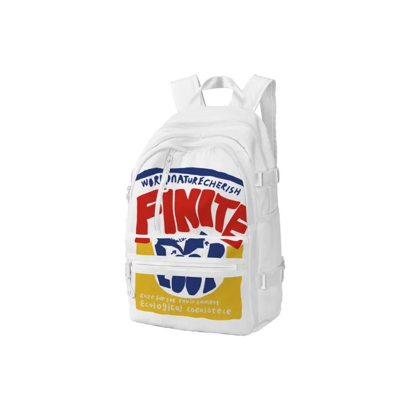 FINITE LOOP Recycled Material Backpack Regular Unisex White-2