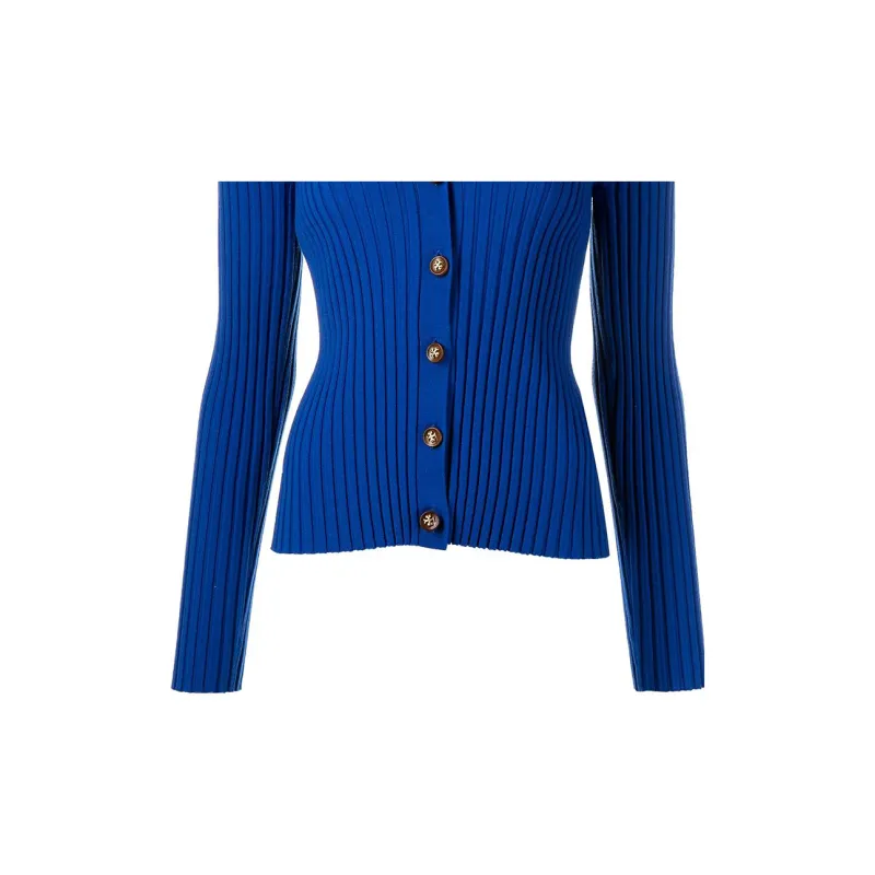 TORY BURCH Color Block Ribbed Cardigan-5