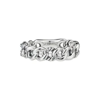 David Yurman Sterling Silver Belmont Curb Link Band Ring 5mm