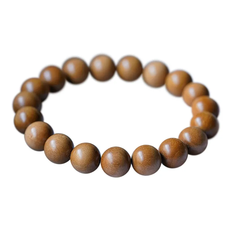 FANGYUANXIAOFU Laoshan Sandalwood Premium Wooden Product Plain Loop Beaded Bracelet Unisex-9