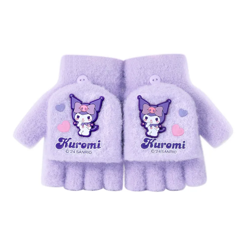 Hello Kitty Sanrio Series Polyamide Knitted Fabric Knit Glove Kids' Purple-0