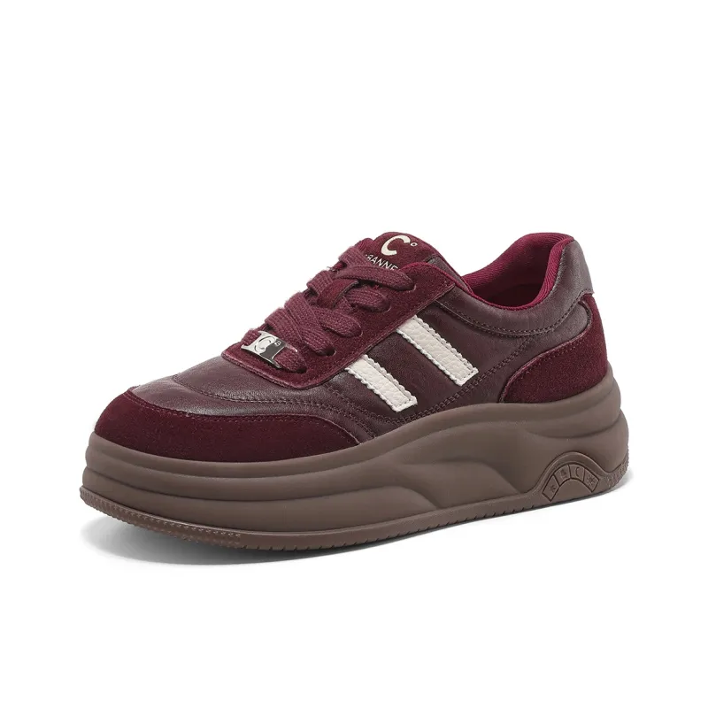 C°BANNER Cushioning Balance Low Top Skateboard Shoes Women's Burgundy-1