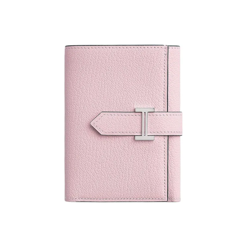 HERMES Bearn Mysore Goat Skin Wallet Women's M7Rose Darling Love Pink-0