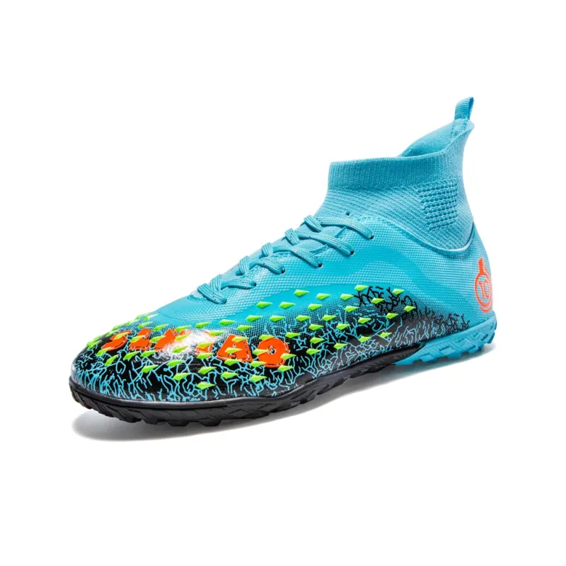 CAMKIDS Slip Resistant, Anti Kick, Waterproof, Lightweight, Cushioning High Top Kids' Soccer Shoes Teenagers-25