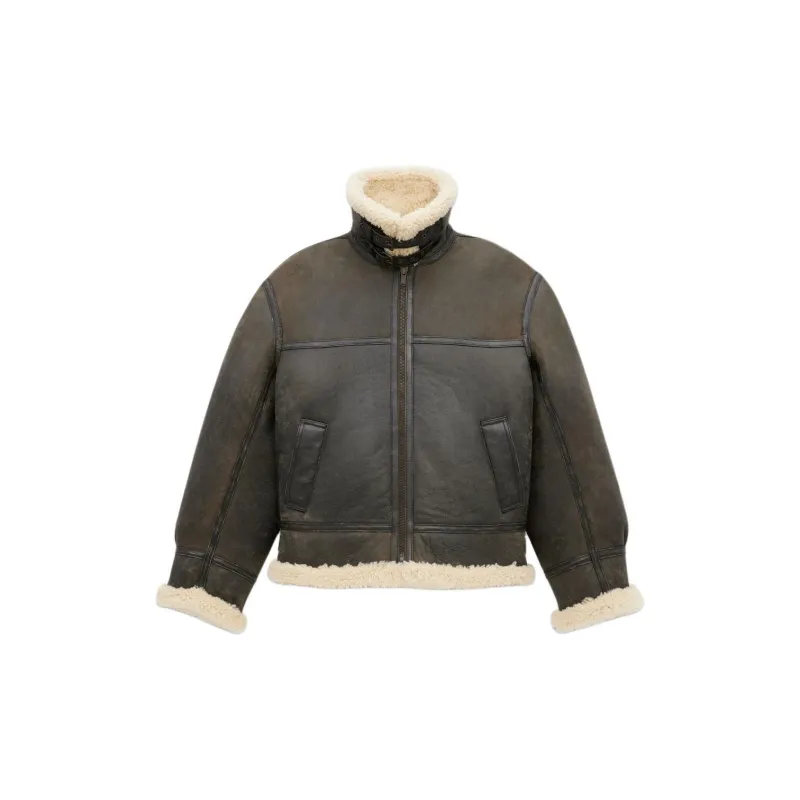 SAINT LAURENT Zip Up Drop Shoulder Aviator Jacket-2