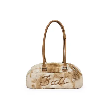 VFVF BAG OFFICAL PU Shoulder Bag Medium Size Women's Apricot Coffee Apricot Brown/Camouflage Camouflage