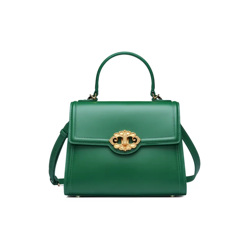 PIERRE CARDIN Cow Leather Crossbody Handbags Regular Women's Green/Brown-5